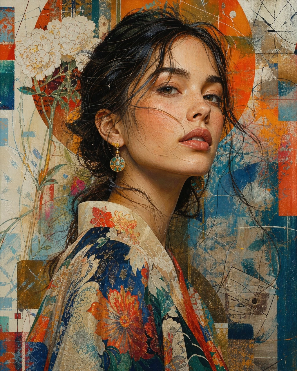 Ultra detailed mixed media portrait masterpiece of exquisite texture and dimension, rendered in a wi